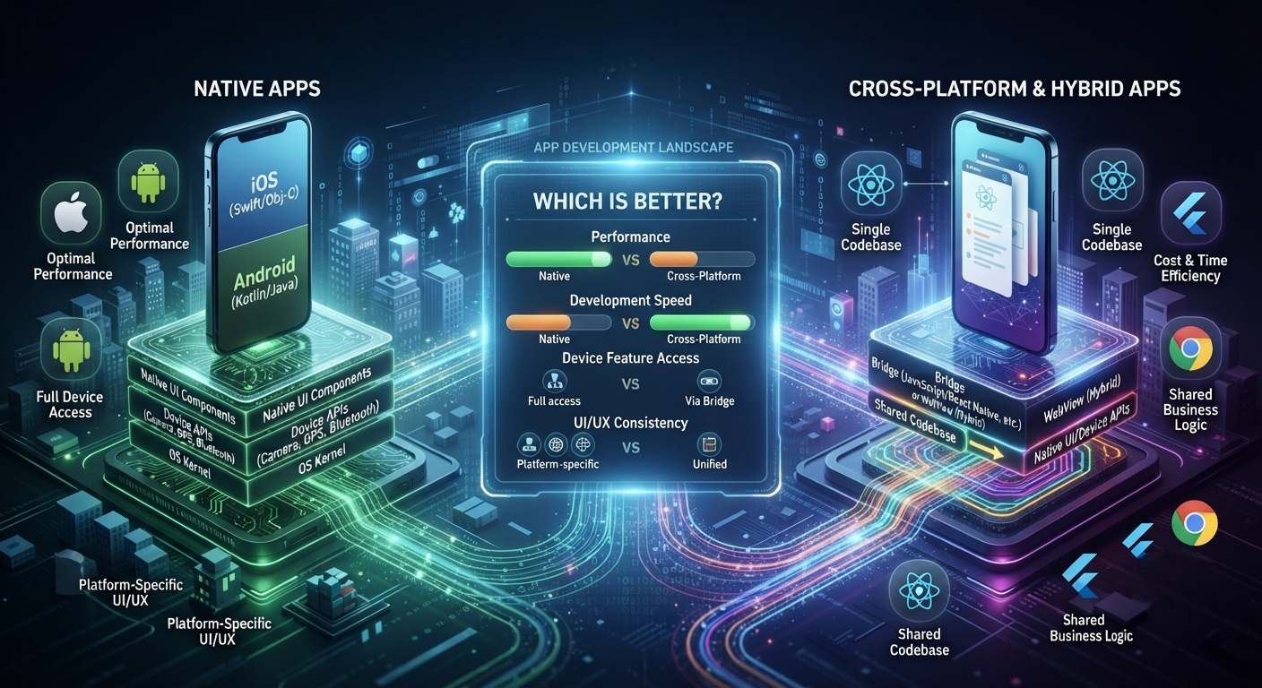 Cross-Platform or Hybrid Apps vs. Native Apps: Which one is better 1 Cross-Platform or Hybrid Apps vs. Native Apps