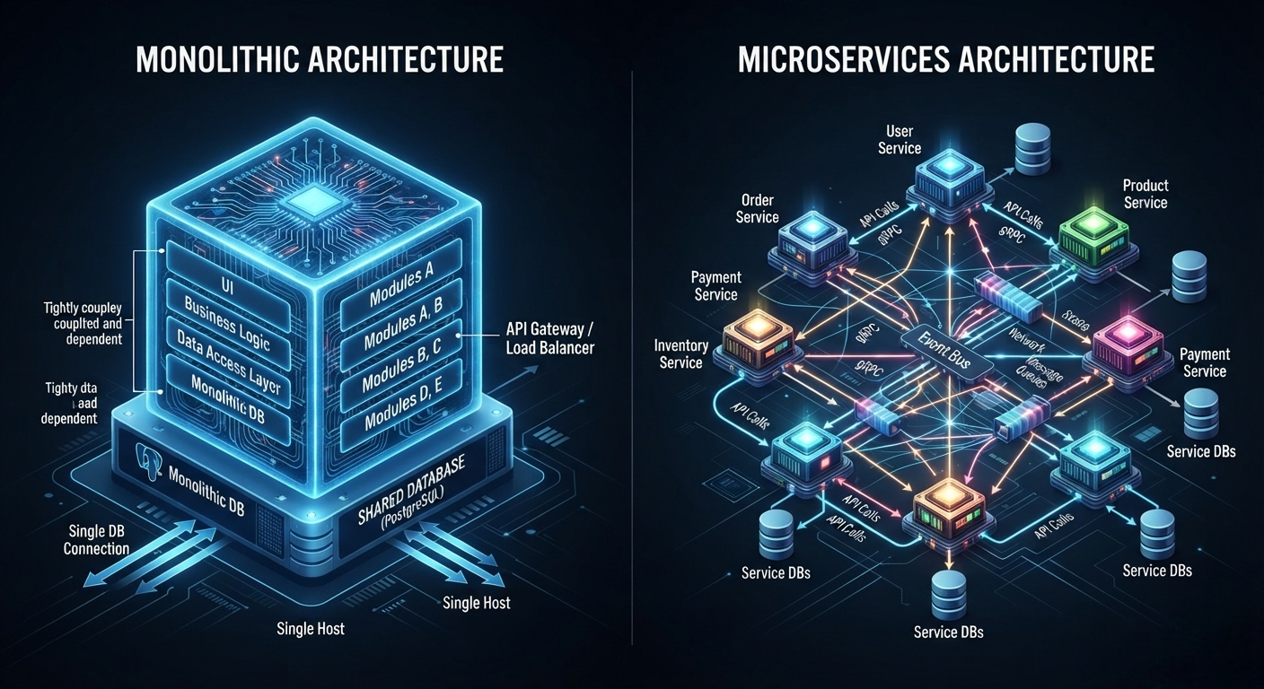 Microservices vs Monolith Architecture Comparison - Software Development Capabilities